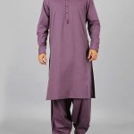 Purple Cotton Men's Kameez Shalwar