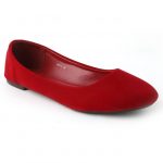 Red Artificial Leather Ballet Flats for Women