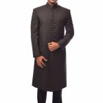 Aamir Adnan Black suiting sherwani 42k
