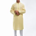 Aamir Adnan L-yellow An kurta cotton slim fit