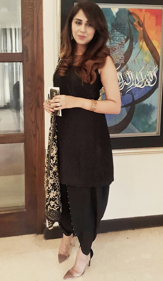 Black Pakistani Tulip Pant Dress for Girl 2017
