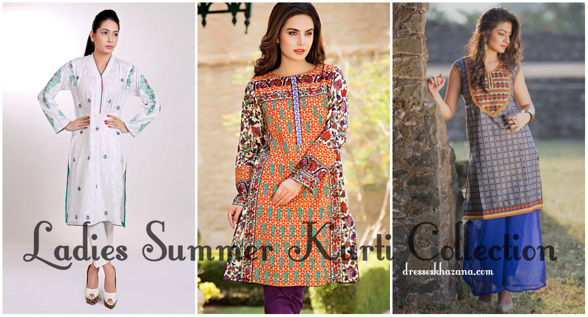 Ladies Summer Kurta Collection 2017 Designs of Summer Kurti Dresses