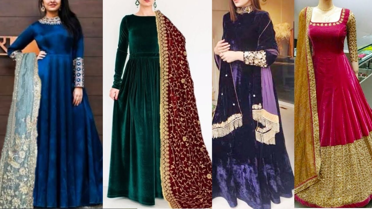Latest Velvet Gown designs